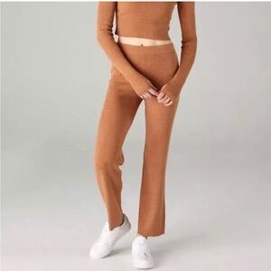 NAADAM Ribbed Silk And Cashmere Flared Knit Pants Size XS